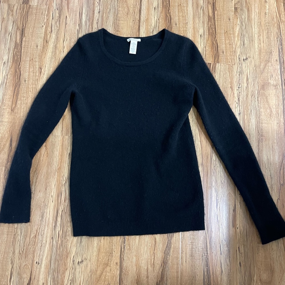 White + Warren Black Cashmere Sweater Size M. Quiet luxury - Picture 2 of 8